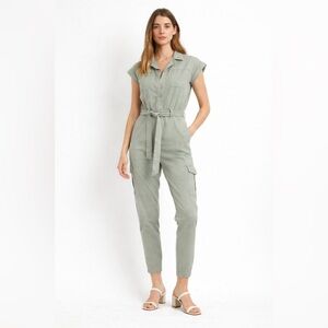 Japna Short Sleeve Olive Green Jumpsuit. Size XS. Never worn. 100% Cotton.
